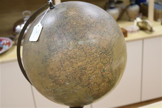A Swedish 12 inch terrestrial globe c.1900 height 59cm